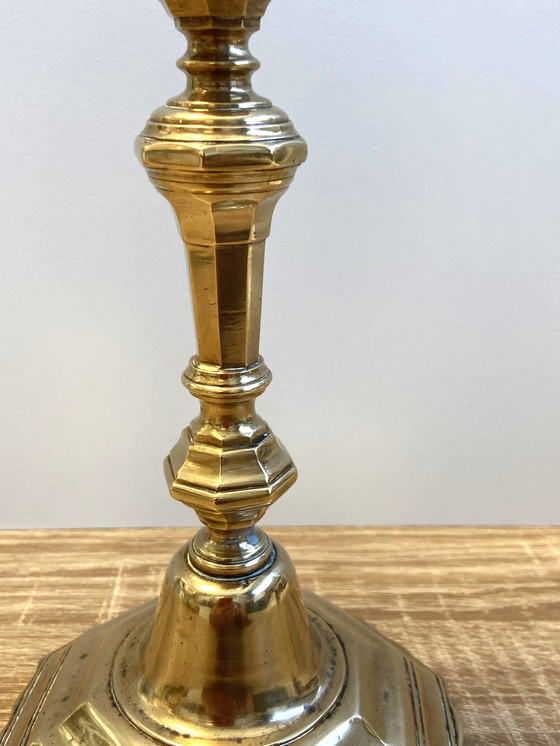 Image 1 of Antieke kandelaar Kandelaar Fakkel Lodewijk XV periode Massief verguld brons