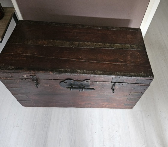 Autentica cassa da marinaio/da nave/per tabacco intarsiata con piombo. – Armadi contenitori, Wood (photo 3 of 7)