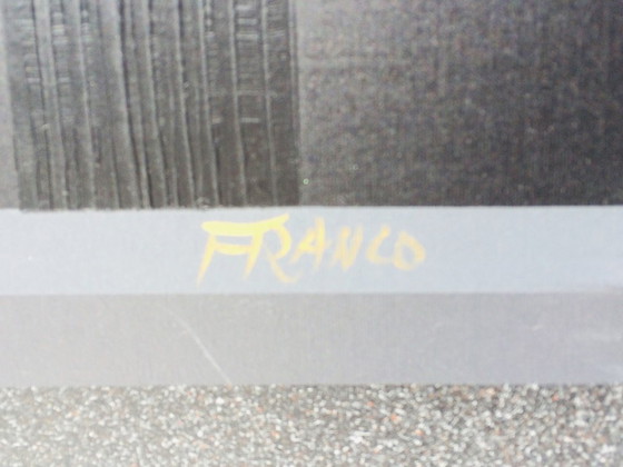 Image 1 of Large painting: Skyscrappers by FRANCO (USA) 80s (152x102)