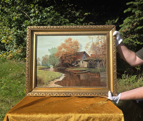 Stunning Vintage Autumn Landscape Oil Painting – Paintings & Drawings, Canvas (photo 2 of 13)