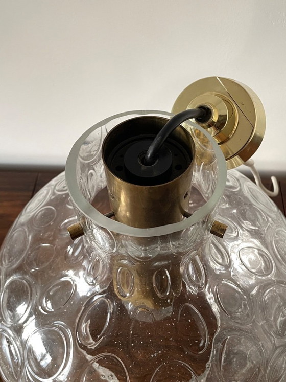 Image 1 of 60er Jahre Bubble Glass Glashütte Limburg Mid Century Pendelleuchte