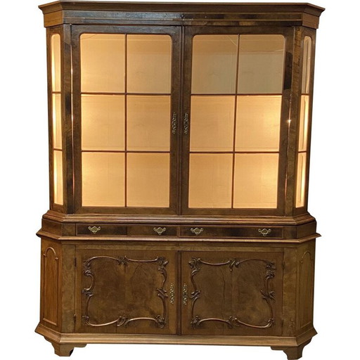 Vintage houten vitrinekast
