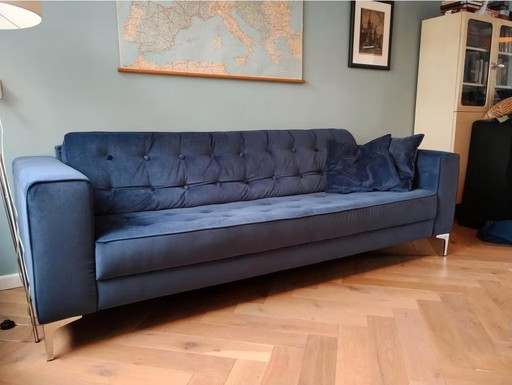 Dark blue designer sofa 240cm, one of a kind