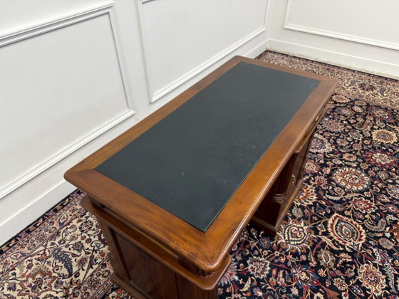 Klein Klassiek Engels Bureau Met Groen Leder – Leather, Wood (photo 14 of 17)