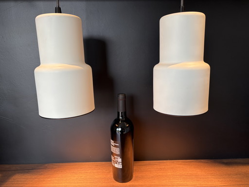 2 lampade a sospensione Philips vintage bianche