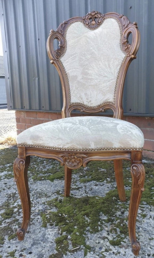 4 sillas de comedor barrocas italianas – eetkamerstoelen, Textile, Wood