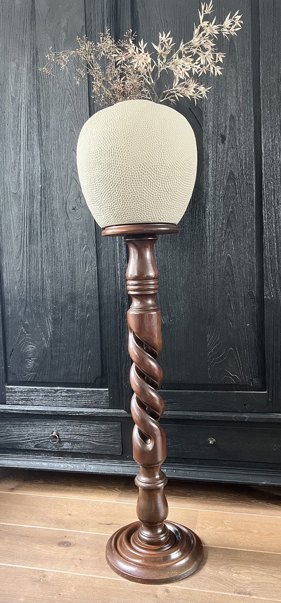 Image 1 of Solid turned twisted Piedestal mahogany