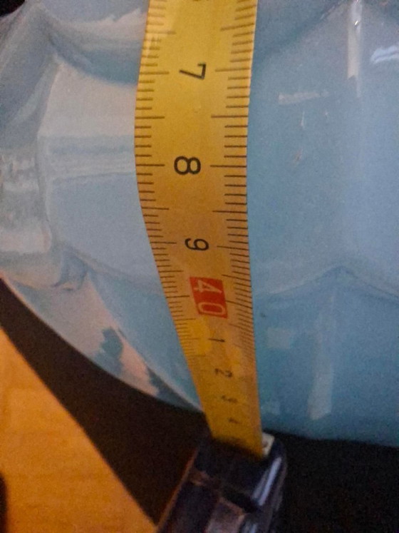 Image 1 of Lampada a sospensione vintage Art Déco con vetro blu