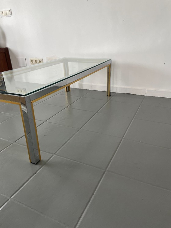 Image 1 of Romeo Rega coffee table in chrome and gold, Italy, 1970s
