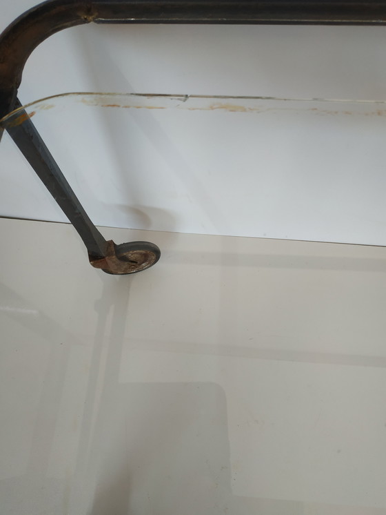 Image 1 of Carrello da giardino in metallo Brocante Carrello da portata Tavolo da giardino Piatti in vetro