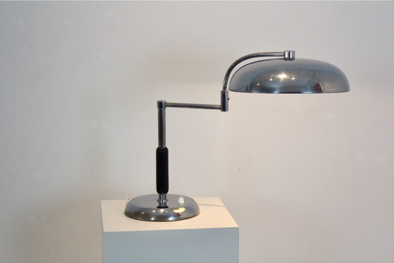 Adjustable Modernist desk lamp by Maison Desny Paris, Wood (photo 3 of 11)