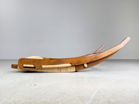Image 1 of Sedia pieghevole di metà secolo simile alla poltrona in teak di Hans Wegner del 1960