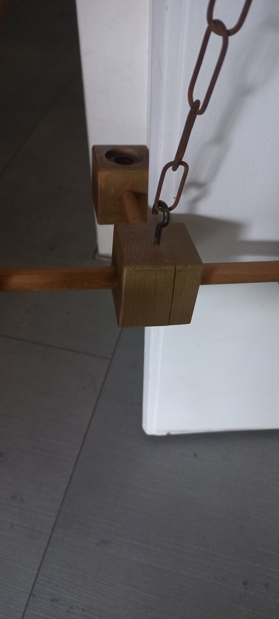 Image 1 of chandelier sculpté du milieu du siècle, rare