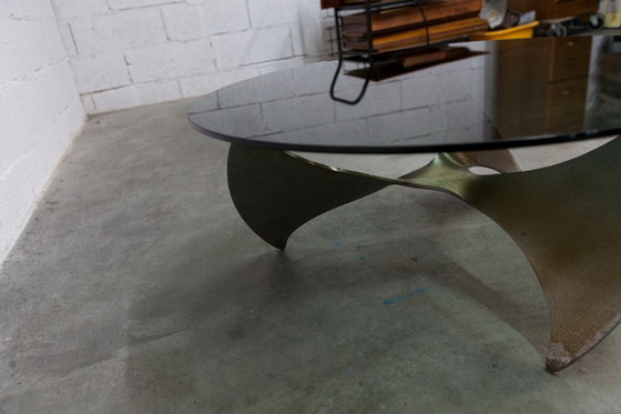 Image 1 of Table basse Propeller K9 design Knut Hesterberg 1960 verre fumé 80cm