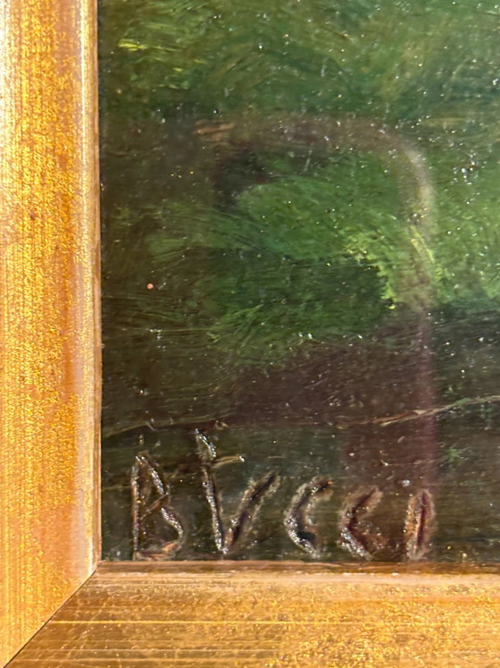 Dipinto a olio su cartone: Ponte sul fiume Brecci, Dipinti e disegni (foto 7 di 9)