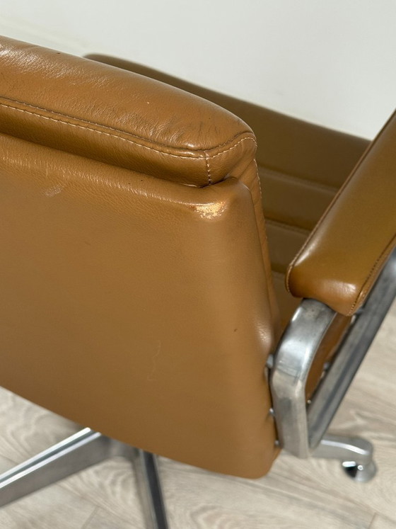 Drabert Conference Armchair, 1970s – Mid-Century Design – Conference chairs, Leather, Metal (photo 4 of 5)