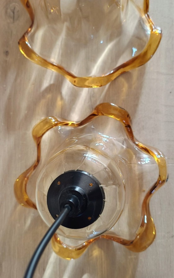 Image 1 of Due lampade a sospensione in vetro di Murano di design italiano vintage, anni '70