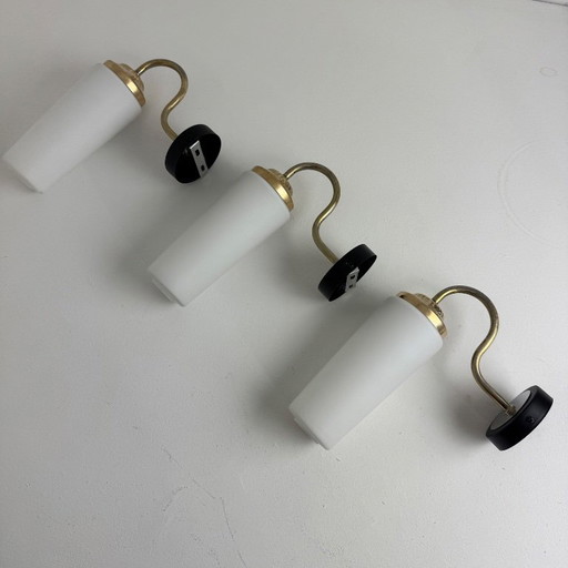 LOTE DE 3 APLIQUES DE PARED VINTAGE DE OPALINO – wandlampen, Metal