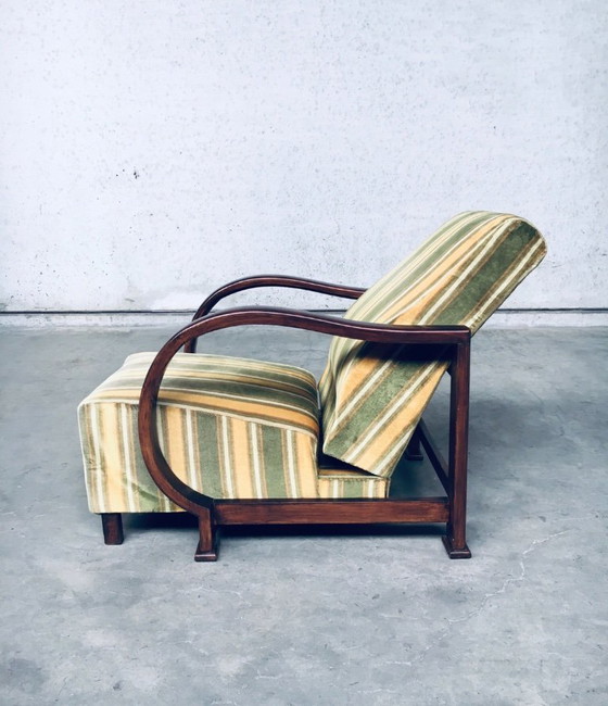 Image 1 of Art Deco Reclining Bentwood Armchair Lounge Chair Set 1930's