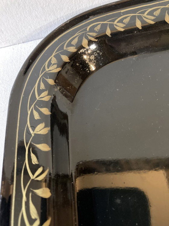 Image 1 of Bandeja de metal pintado Jostovo, motivos florales, fabricada en la URSS