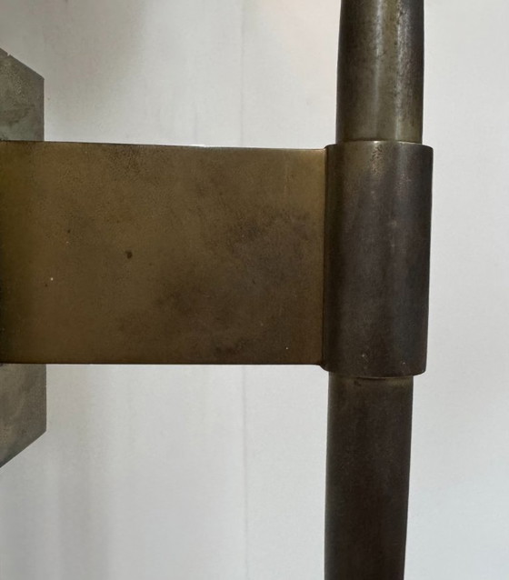 Image 1 of Applique da parete Art Déco vintage, ottone e plexiglas, Francia 1930