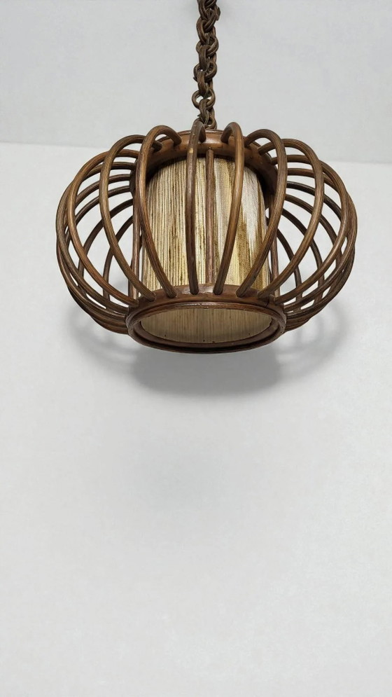 Rattan-Pendelleuchte, 1970 – Pendelleuchten, Wicker (photo 3 of 6)