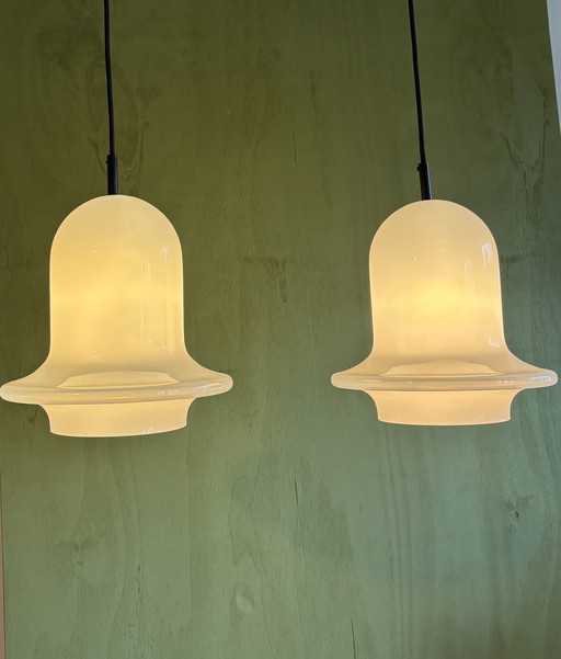 Set Raak B-1164 kloklamp bellamp opaalglas