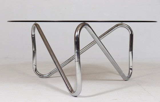 Image 1 of  Französischer Stahlrohr Coffee Table/Couchtisch, Der 1970Er Jahre