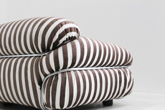 Divano Sesann di Gianfranco Frattini per Cassina anni '70, Divani 3 posti, Tessile, Metallo, Marrone, Vintage (foto 9 di 11)