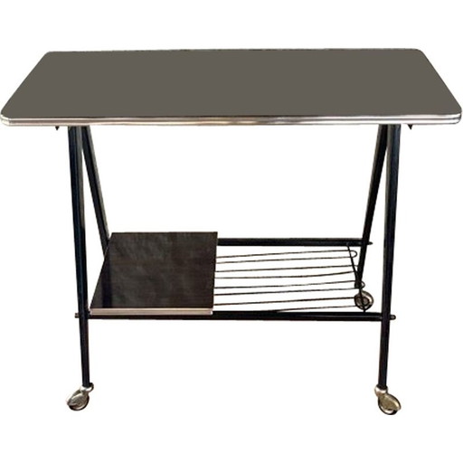 Vintage Formica & Metall Beistelltisch T.V. Stand 1960s