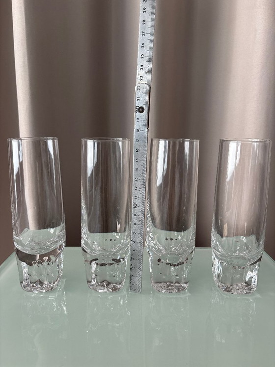 Set of 4 Vintage Brutalist Sculptural Highball Glasses – Glass & Decanter (photo 8 of 8)