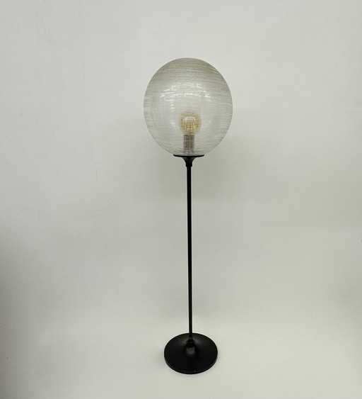 Vintage Stehlampe Glas Globus 1970er Jahre Design