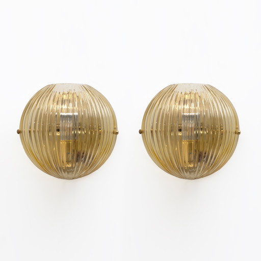 Pair of Vistosi Modern Murano Glass Sconces