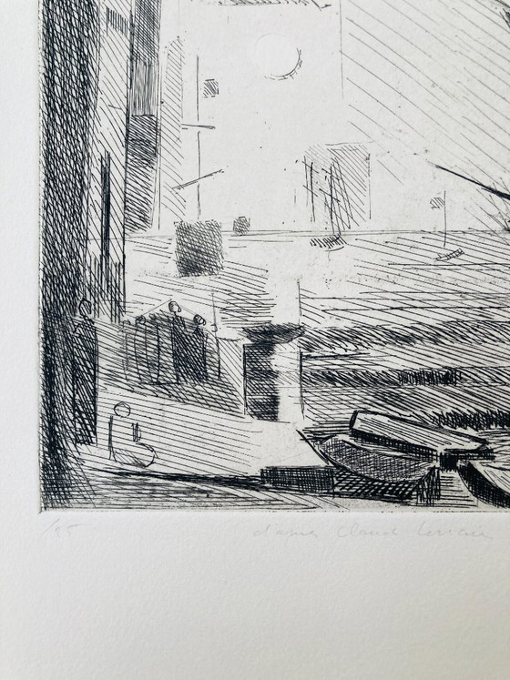 Image 1 of Jack Chambrin - Vintage Etching - Harbor