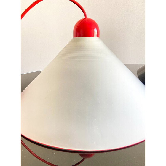 Image 1 of Vintage opal glass pendant lamps, Italy 1970