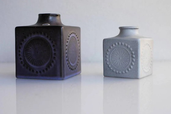 Image 1 of Mid-century Scandinavian modern art pottery vases in ceramic by Göran Andersson for Upsala Ekeby, Sweden, 1970s, set of 2