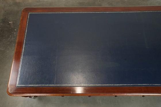 Image 1 of Unique large antique English library table/writing desk/desk from the 19th century