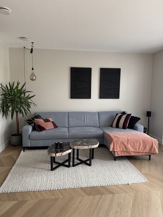 Image 1 of Geräumiges blaues Polipol-Sofa mit optimalem Sitzkomfort