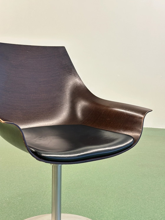 Set of Four Swivel Armchairs by Ostwald & Nolting, Italy, Leather, Black, Modern (photo 5 of 8)