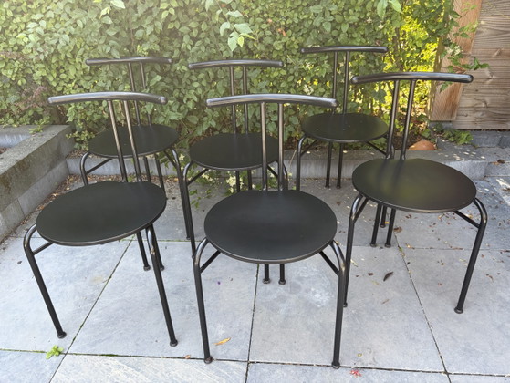 6 Vintage Postmodern Italy Chairs 1980s – Dining chairs, Metal (photo 8 of 15)