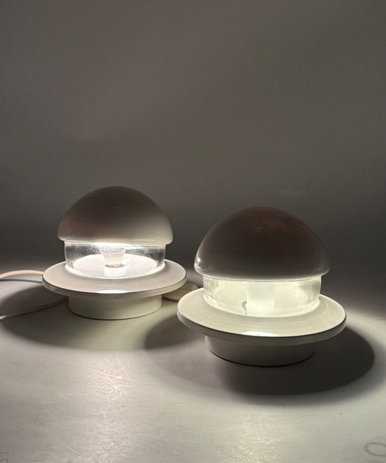 Image 1 of Space age set of 2 bedside table lamps, Italy, 1970