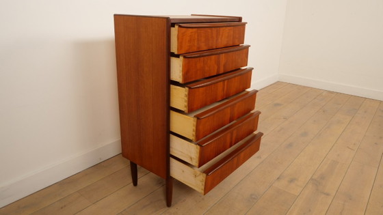 Cassettiera danese vintage | Teak | 6 cassetti | 105 cm – Cassettiere, Wood (photo 8 of 9)