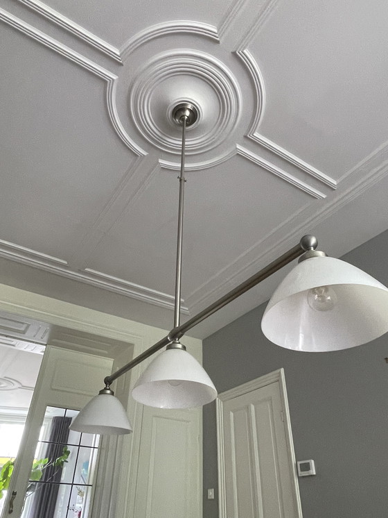 Image 1 of Art Deco - Gispen table à manger lampe suspendue avec 3 lampes