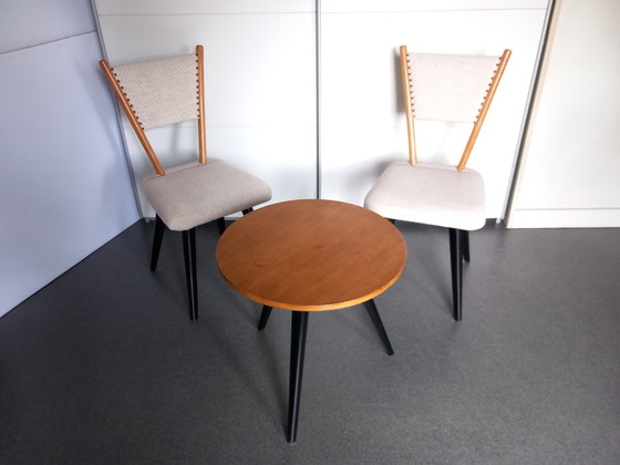 Image 1 of Table d'appoint vintage avec deux chaises
