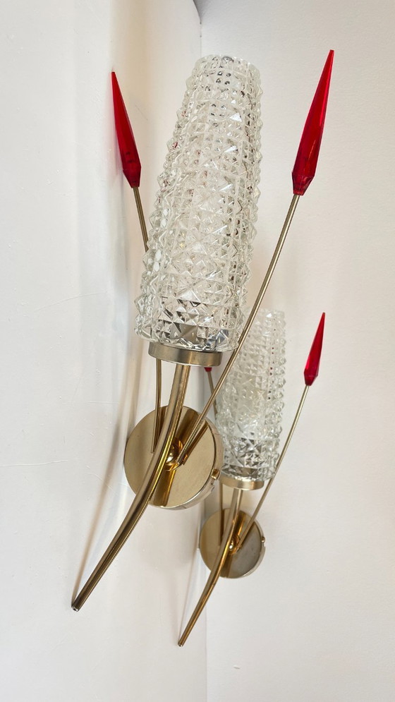 Image 1 of Paar retro 60's wandlampen Frankrijk