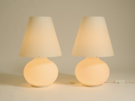 Image 1 of Two large original 1980s Leucos Paralume table lamps, made in Italy | height 73 cm | 28,7"