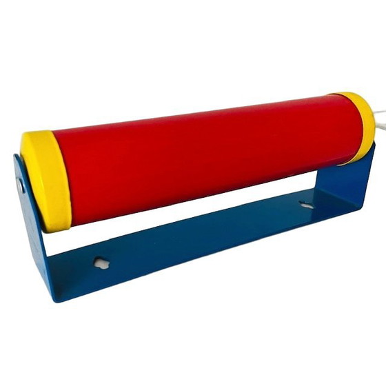 Image 1 of Lampada da parete vintage color block in stile Memphis, giallo, rosso e blu, anni '80
