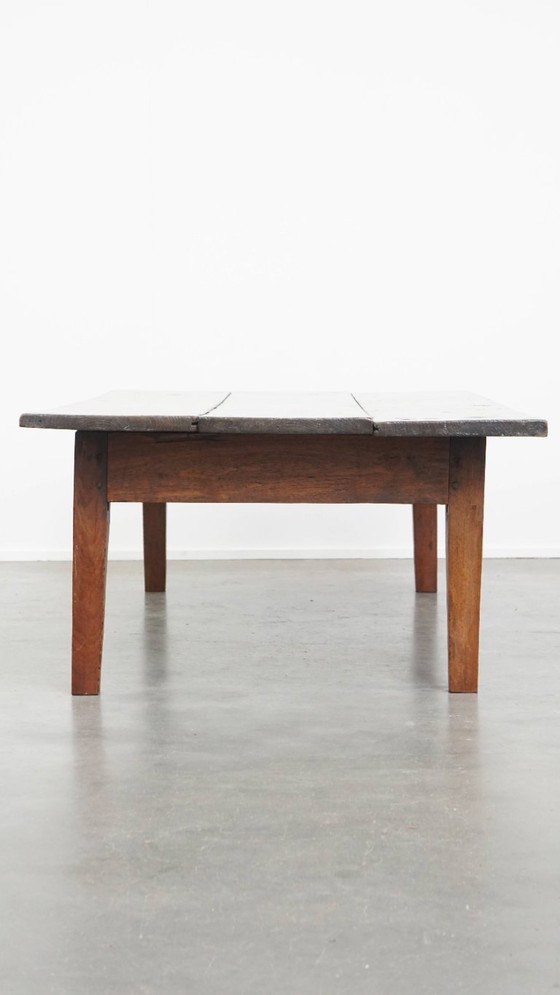 Image 1 of Großer antiker Couchtisch aus Kastanienholz aus dem frühen 19.