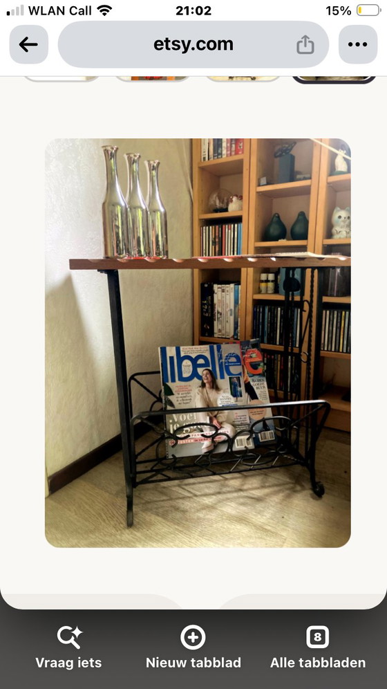 Portariviste Brutalista | Piastrelle Fat Lava | Mid Century Modern – Tavolini, Cast Iron, Wood (photo 4 of 5)