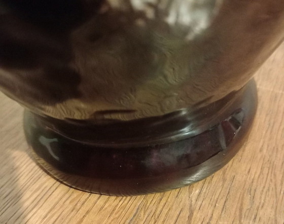 Image 1 of Large Vintage Art Vase "Fat Lava" – Handmade Ceramic – 32 cm – Incised Signature